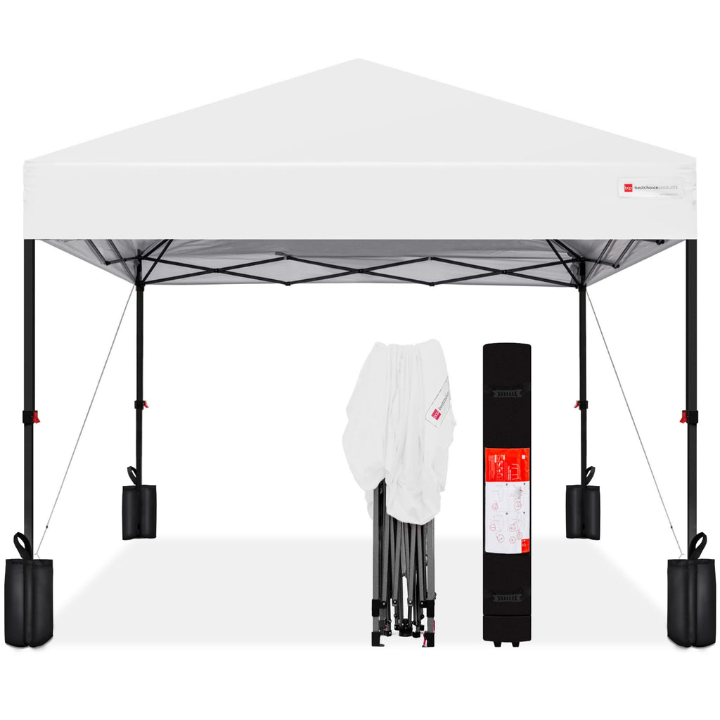 Best Choice Products - Tienda de campaña desplegable de 12 x 12 pies con 1 botón, funda, 4 bolsas de peso, color óxido