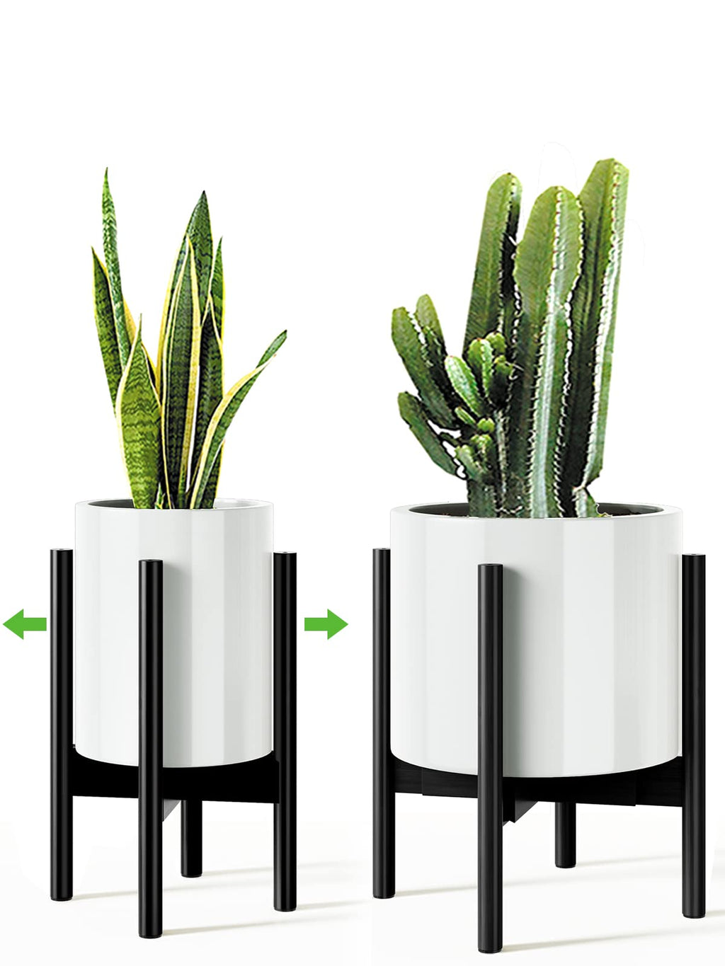 MUDEELA - Soporte ajustable para plantas para interiores, soporte de plantas de bambú para macetas de 8, 9, 10, 11, 12 pulgadas, soporte de piso para flores y macetas de un solo nivel, maceta no