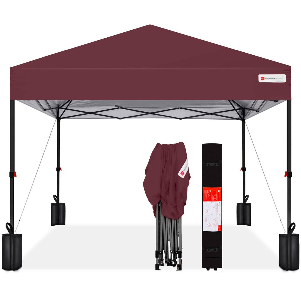 Best Choice Products - Tienda de campaña desplegable de 12 x 12 pies con 1 botón, funda, 4 bolsas de peso, color óxido