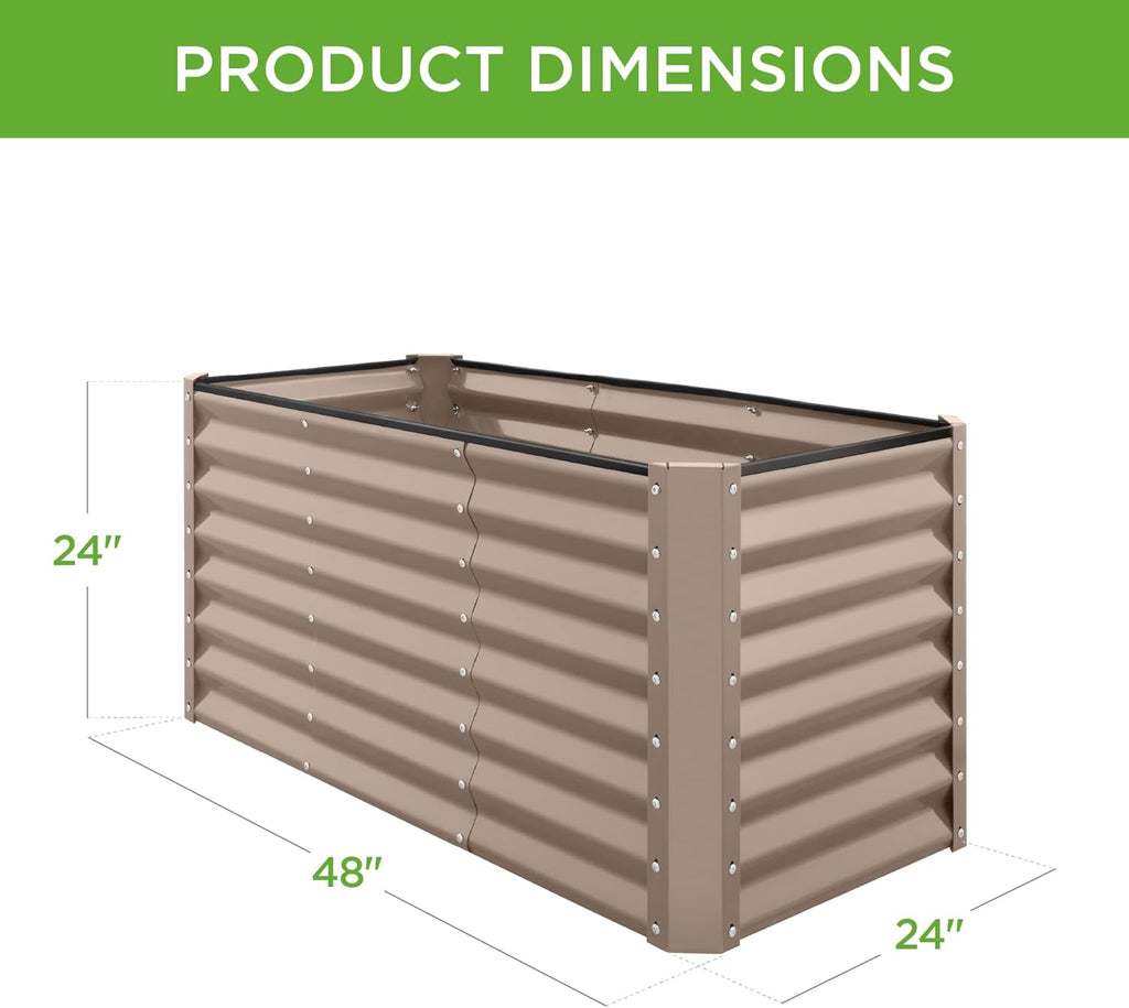 Best Choice Products - Cama de jardín elevada de metal para exteriores, de 4 x 2 x 2 pies, caja de macetas de raíces profundas para verduras, flores, hierbas con capacidad de 119 galones, color gris