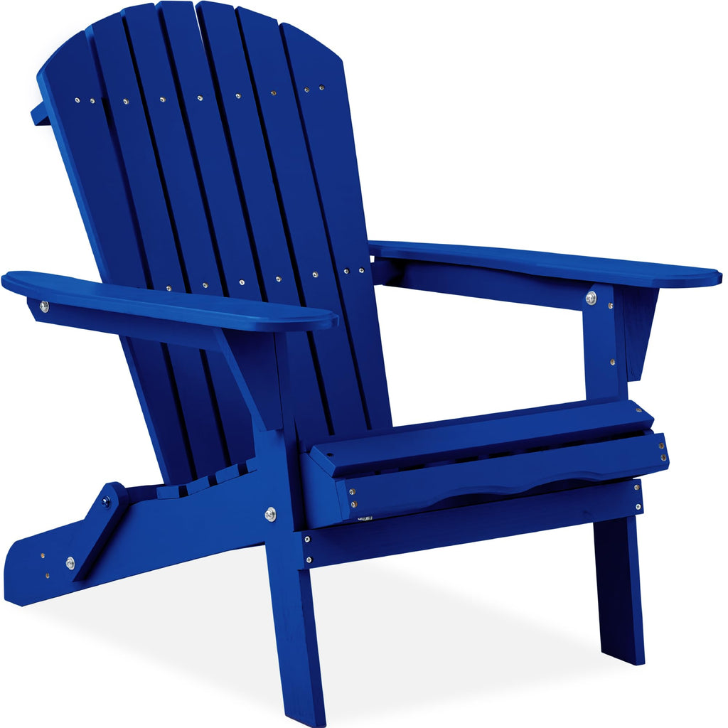 Best Choice Products - Silla plegable Adirondack para exteriores, muebles de madera, sillas de salón para patio, jardín, patio con capacidad de peso de 350 libras, color gris pizarrón