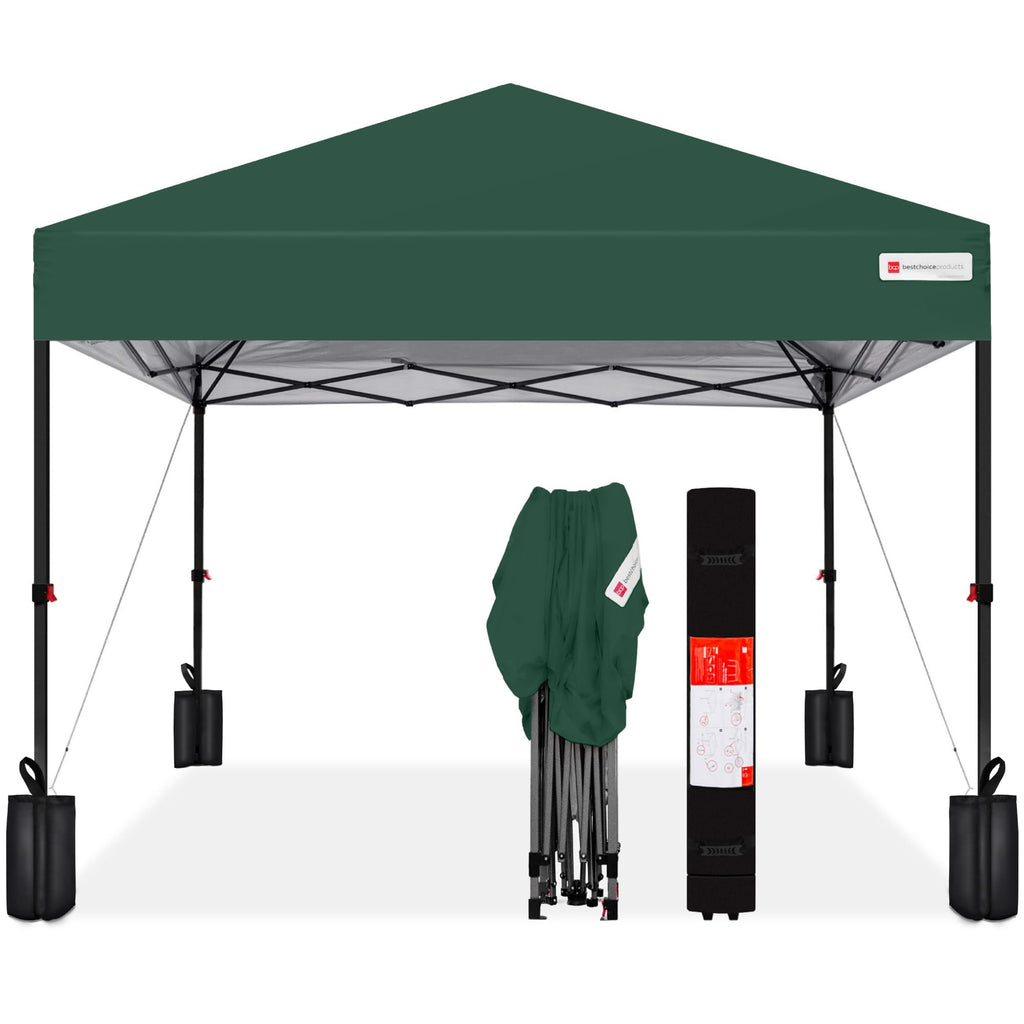 Best Choice Products - Tienda de campaña desplegable de 8 x 8 pies para 1 persona, refugio portátil instantáneo con empuje de 1 botón, estuche, 4 bolsas de peso, caléndula
