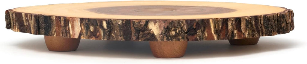 Lipper International Servidor de pie para queso, hecho de corteza de acacia, Acacia Tree Bark, 10