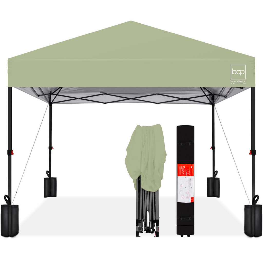 Best Choice Products - Tienda de campaña desplegable de 8 x 8 pies para 1 persona, refugio portátil instantáneo con empuje de 1 botón, estuche, 4 bolsas de peso, color rosa intenso