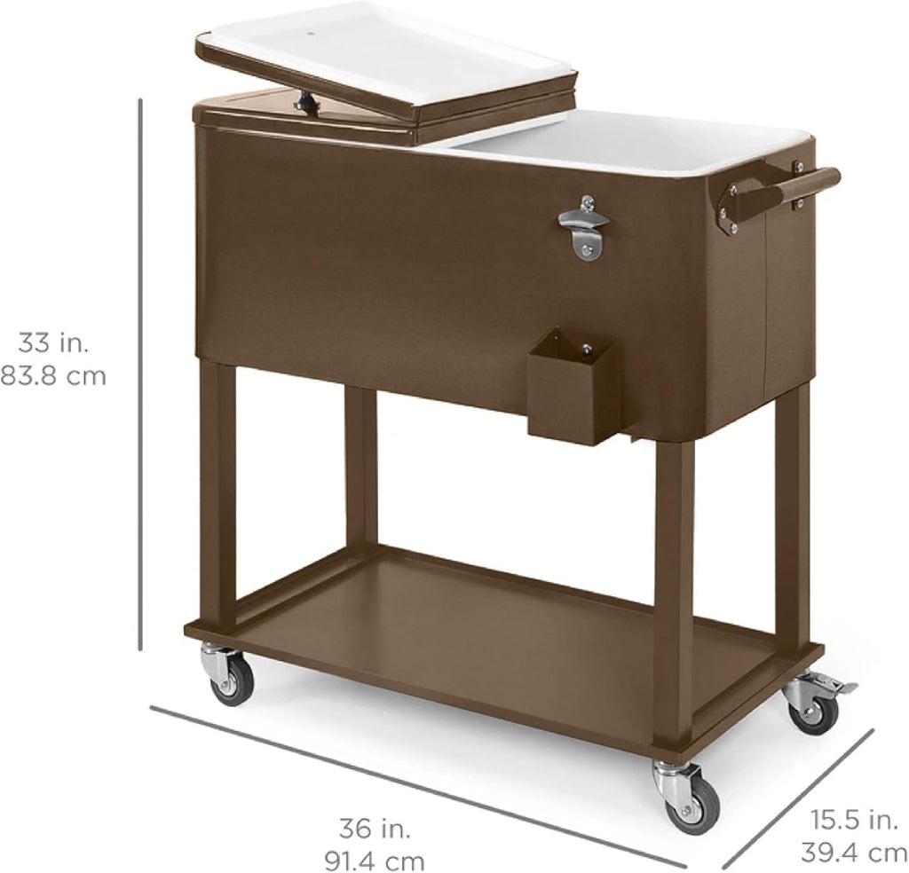 Best Choice Products - Carro de acero para exteriores de 80 cuartos