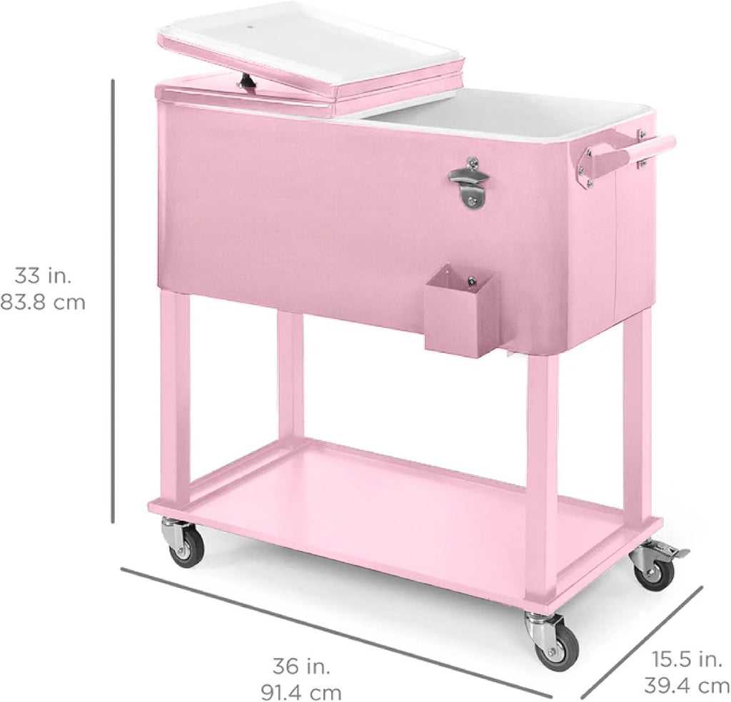 Best Choice Products - Carro de acero para exteriores de 80 cuartos