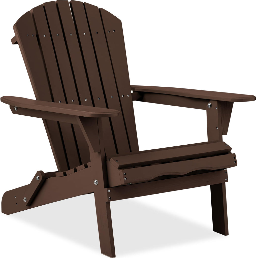 Best Choice Products - Silla plegable Adirondack para exteriores, muebles de madera, sillas de salón para patio, jardín, patio con capacidad de peso de 350 libras, color gris pizarrón