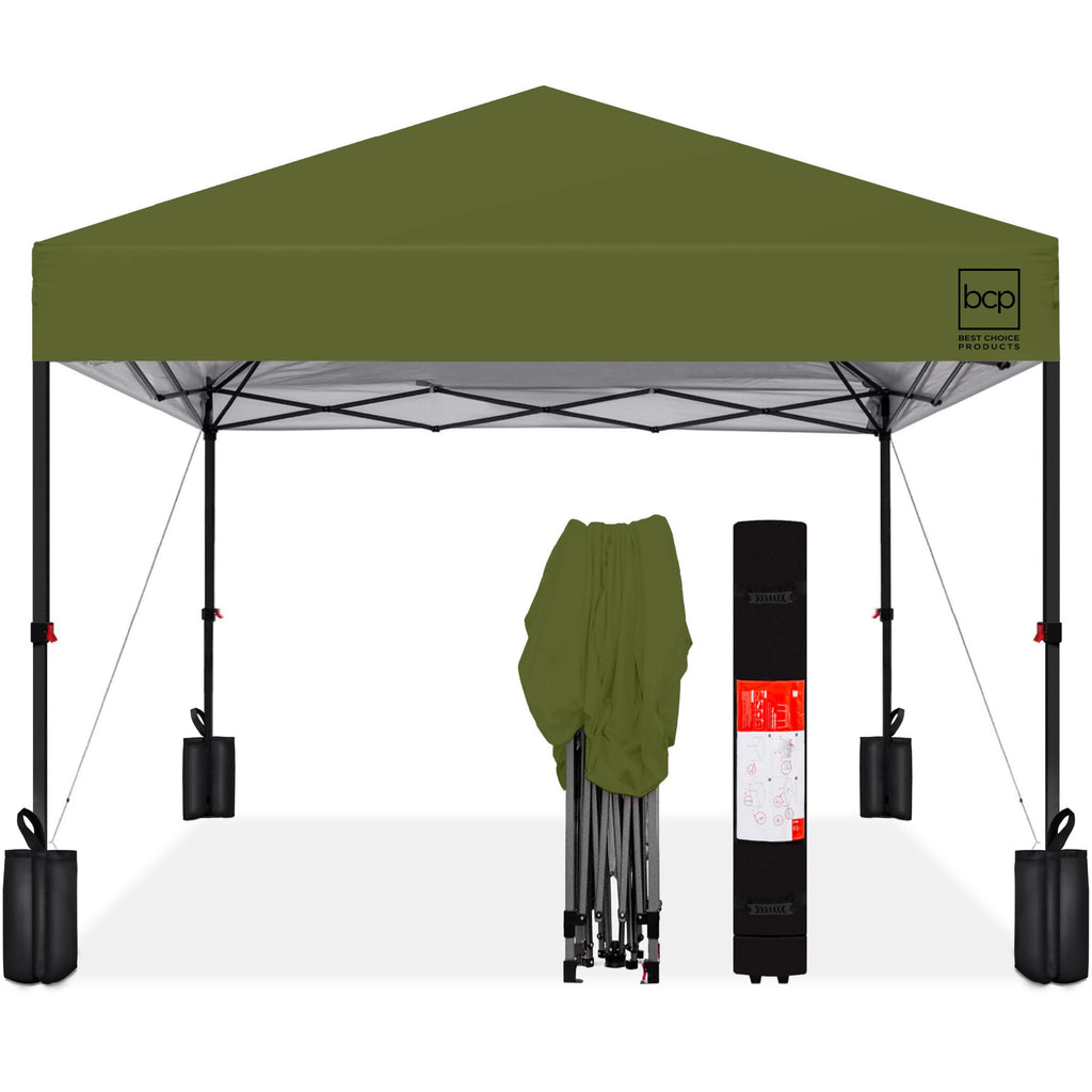 Best Choice Products - Tienda de campaña desplegable de 8 x 8 pies para 1 persona, refugio portátil instantáneo con empuje de 1 botón, estuche, 4 bolsas de peso, color rosa intenso