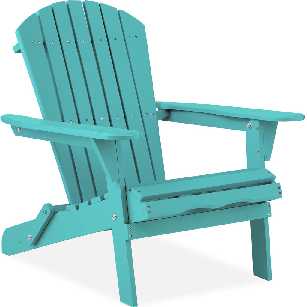 Best Choice Products - Silla plegable Adirondack para exteriores, muebles de madera, sillas de salón para patio, jardín, patio con capacidad de peso de 350 libras, color gris pizarrón