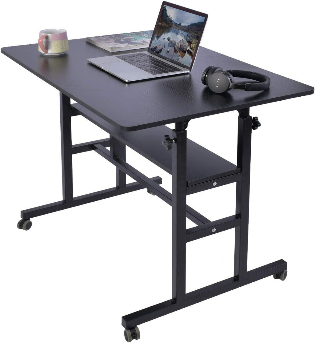 computadora móvil de pie, computadora ajustable para computadora portátil con ruedas para oficina en casa, estación de trabajo para computadora, mesa alta portátil para estar de pie o sentado,