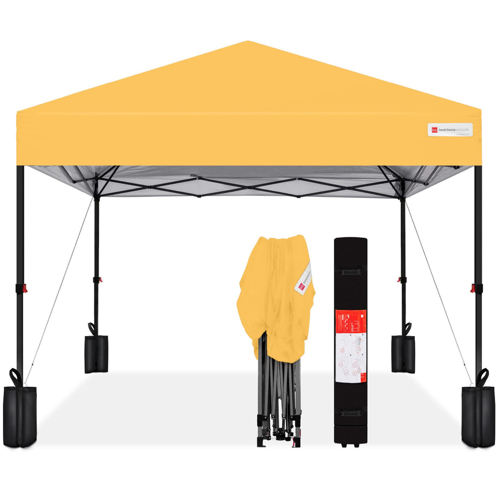 Best Choice Products - Tienda de campaña desplegable de 12 x 12 pies con 1 botón, funda, 4 bolsas de peso, color óxido