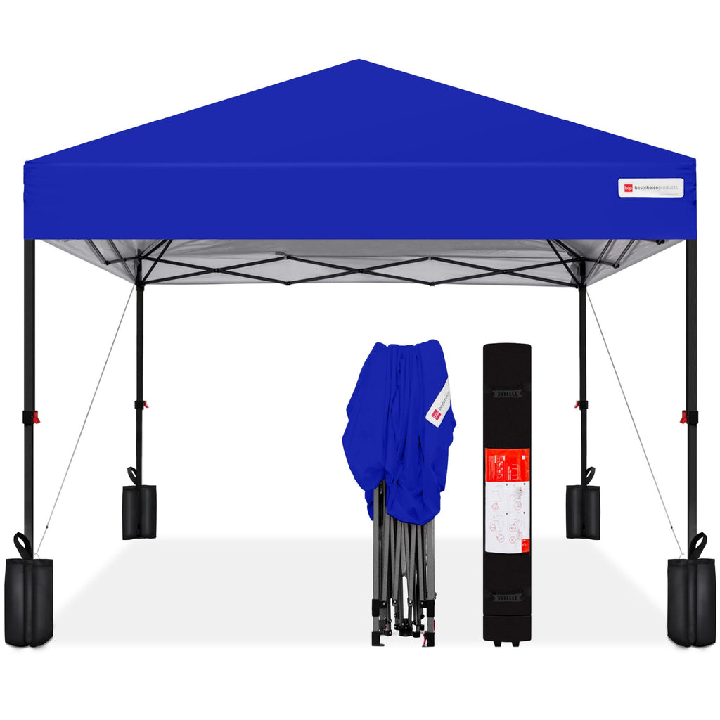 Best Choice Products - Tienda de campaña desplegable de 8 x 8 pies para 1 persona, refugio portátil instantáneo con empuje de 1 botón, estuche, 4 bolsas de peso, caléndula
