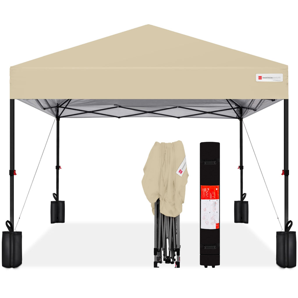 Best Choice Products - Tienda de campaña desplegable de 12 x 12 pies con 1 botón, funda, 4 bolsas de peso, color óxido