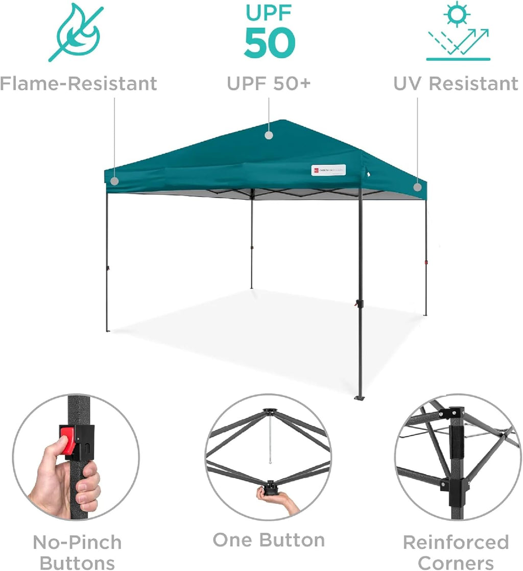 Best Choice Products - Tienda de campaña desplegable de 8 x 8 pies para 1 persona, refugio portátil instantáneo con empuje de 1 botón, estuche, 4 bolsas de peso, color cerúlean
