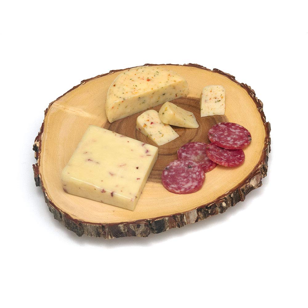 Lipper International Servidor de pie para queso, hecho de corteza de acacia, Acacia Tree Bark, 10