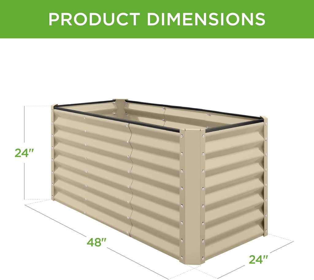 Best Choice Products - Cama de jardín elevada de metal para exteriores, de 4 x 2 x 2 pies, caja para macetas de raíces profundas para verduras, flores, hierbas con capacidad de 119 galones, color