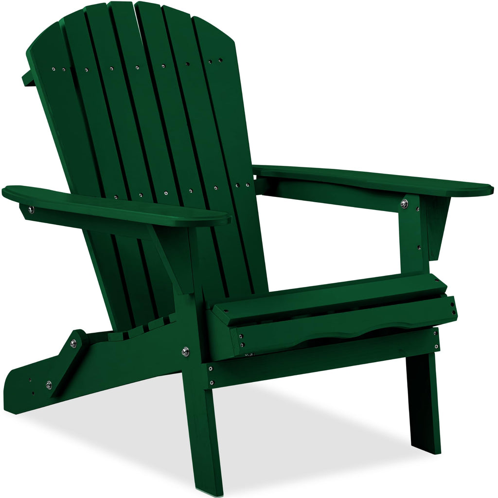 Best Choice Products - Silla plegable Adirondack para exteriores, muebles de madera, sillas de salón para patio, jardín, patio con capacidad de peso de 350 libras, color gris pizarrón