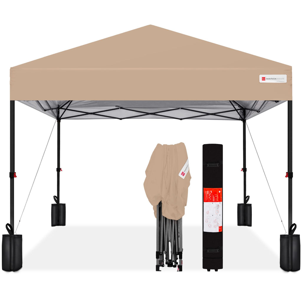 Best Choice Products - Tienda de campaña desplegable de 12 x 12 pies con 1 botón, funda, 4 bolsas de peso, color óxido