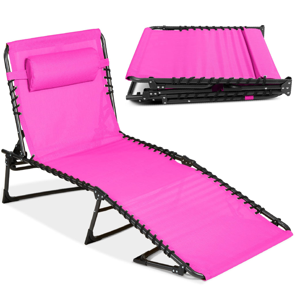 Best Choice Products - Sillón reclinable plegable portátil para césped, con 8 posiciones, asas, capacidad de 300 libras, color morado