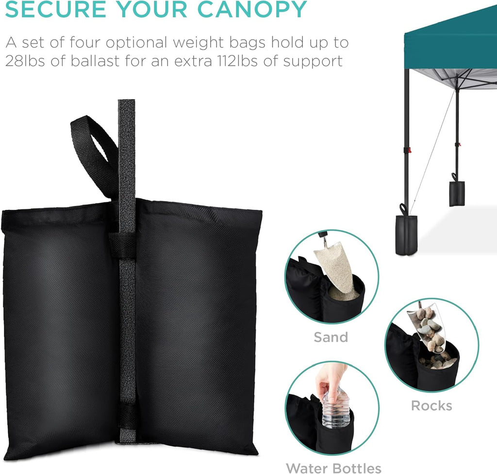 Best Choice Products - Tienda de campaña desplegable de 8 x 8 pies para 1 persona, refugio portátil instantáneo con empuje de 1 botón, estuche, 4 bolsas de peso, color cerúlean