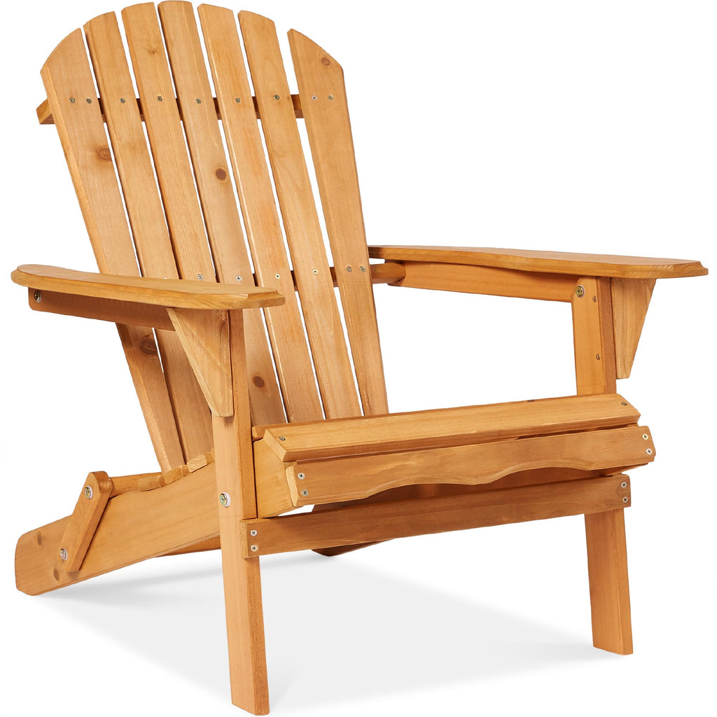 Best Choice Products - Silla plegable Adirondack para exteriores, muebles de madera, sillas de salón para patio, jardín, patio con capacidad de peso de 350 libras, color gris pizarrón