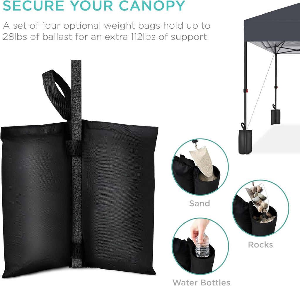 Best Choice Products - Tienda de campaña desplegable de 8 x 8 pies para 1 persona, refugio portátil instantáneo con empuje de 1 botón, estuche, 4 bolsas de peso, color gris
