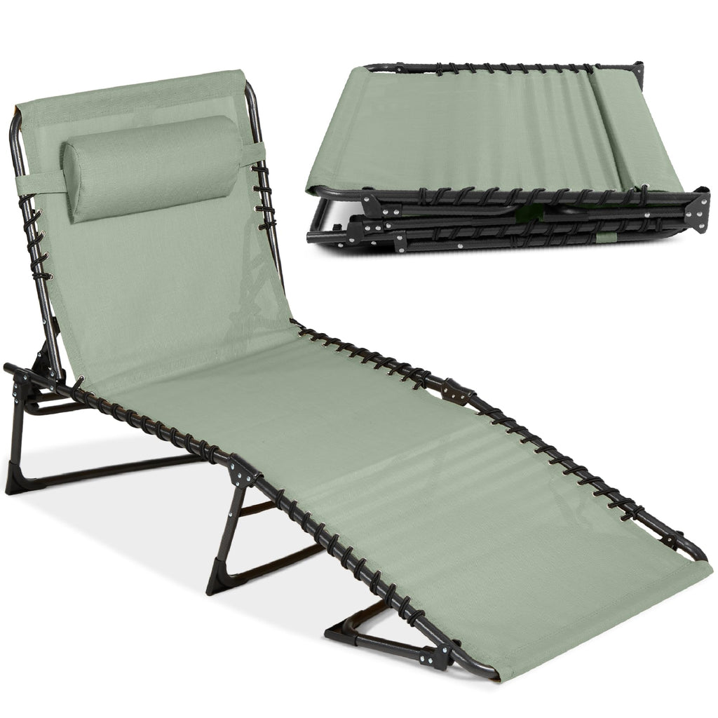 Best Choice Products - Sillón reclinable plegable portátil para césped, con 8 posiciones, asas, capacidad de 300 libras, color morado