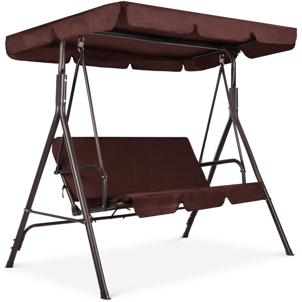 Best Choice Products - Silla de salón Convertible para 2 Personas para Exteriores con Pantalla Ajustable, Cojines extraíbles, Color Beige