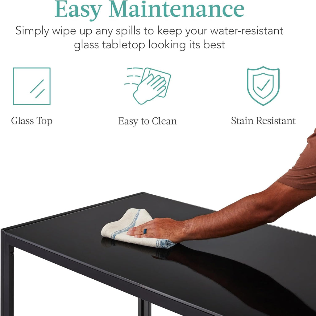 Best Choice Products - Juego de comedor de vidrio de 7 piezas, muebles modernos de mesa de cocina para comedor, comedor, comedor, compacto ahorro de espacio con mesa de vidrio, 6 sillas de poliuretano
