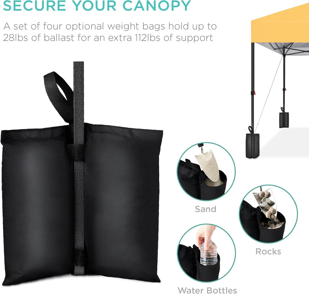 Best Choice Products - Tienda de campaña desplegable de 8 x 8 pies para 1 persona, refugio portátil instantáneo con empuje de 1 botón, estuche, 4 bolsas de peso, caléndula