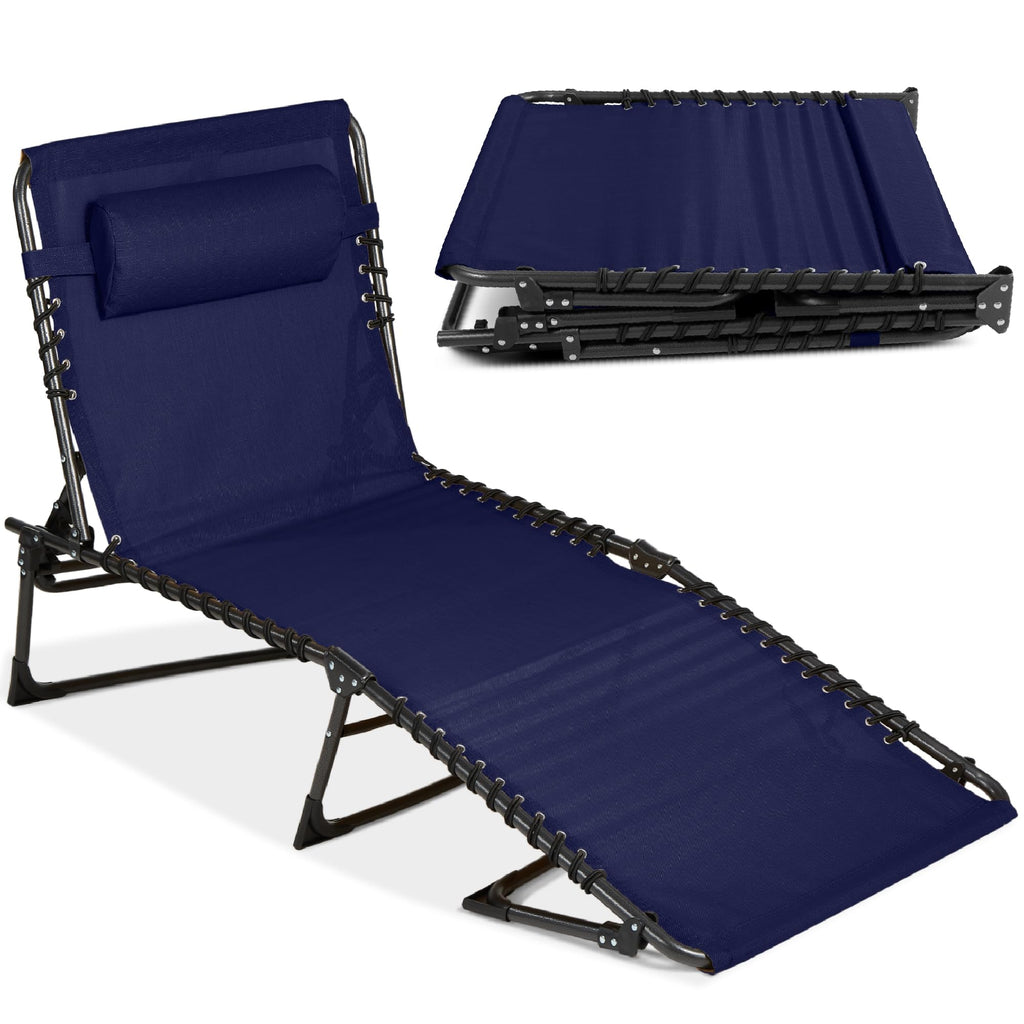 Best Choice Products - Sillón reclinable plegable portátil para césped, con 8 posiciones, asas, capacidad de 300 libras, color morado
