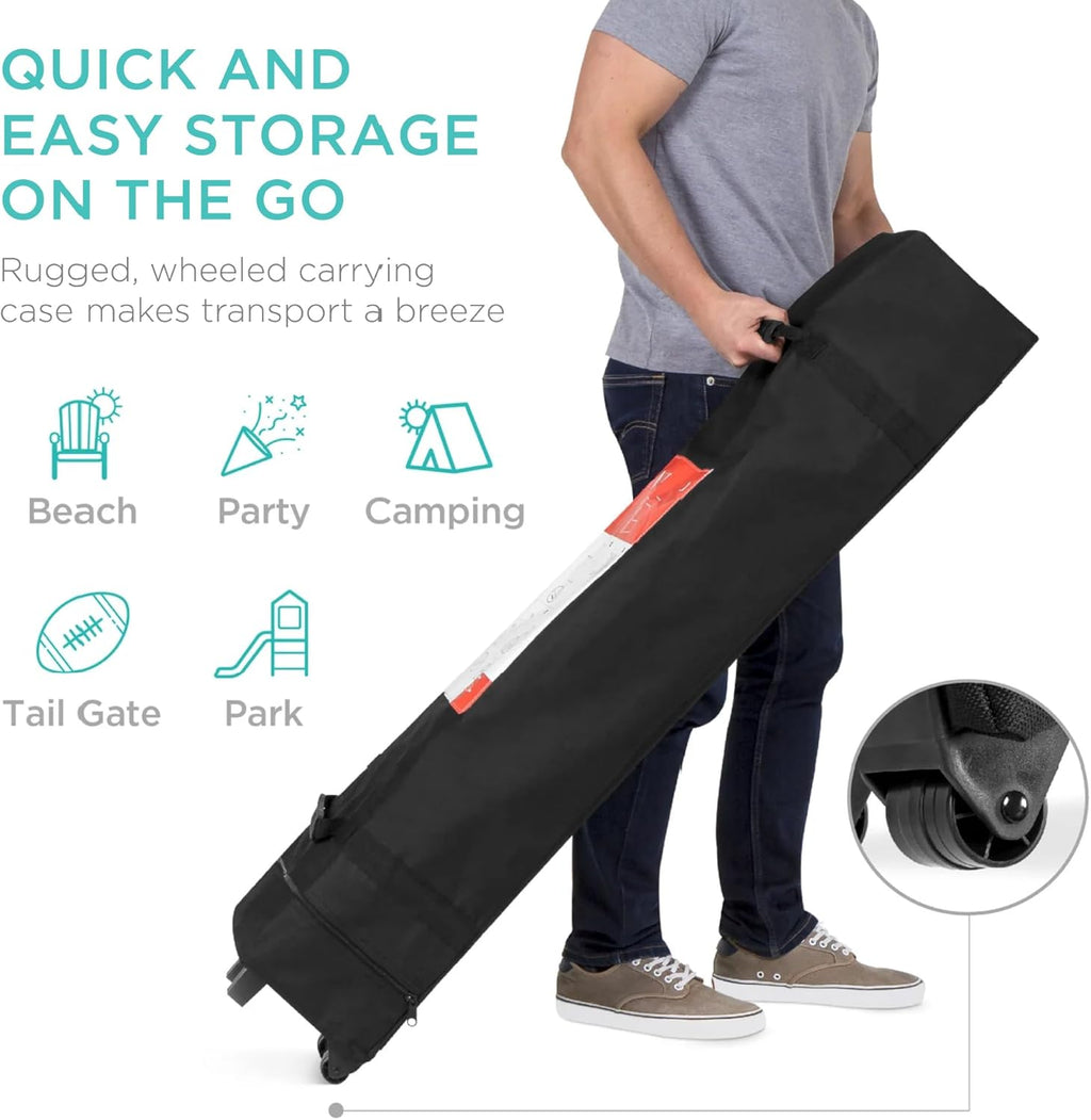 Best Choice Products - Tienda de campaña desplegable de 8 x 8 pies para 1 persona, refugio portátil instantáneo con empuje de 1 botón, estuche, 4 bolsas de peso, color café