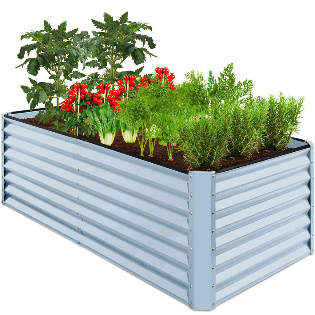Best Choice Products - Cama de jardín elevada de metal para exteriores, de 4 x 2 pies, caja de macetas de raíces profundas para verduras, flores, hierbas con capacidad de 119 galones, color burdeos