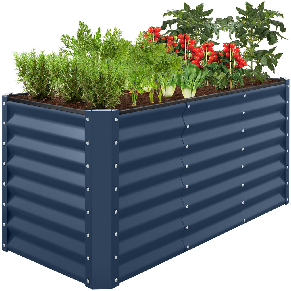 Best Choice Products - Cama de jardín elevada de metal para exteriores, de 4 x 2 pies, caja de macetas de raíces profundas para verduras, flores, hierbas con capacidad de 119 galones, color burdeos