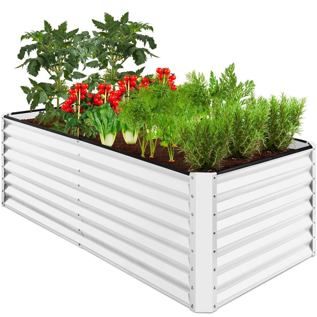 Best Choice Products - Cama de jardín elevada de metal para exteriores, de 4 x 2 pies, caja de macetas de raíces profundas para verduras, flores, hierbas con capacidad de 119 galones, color burdeos