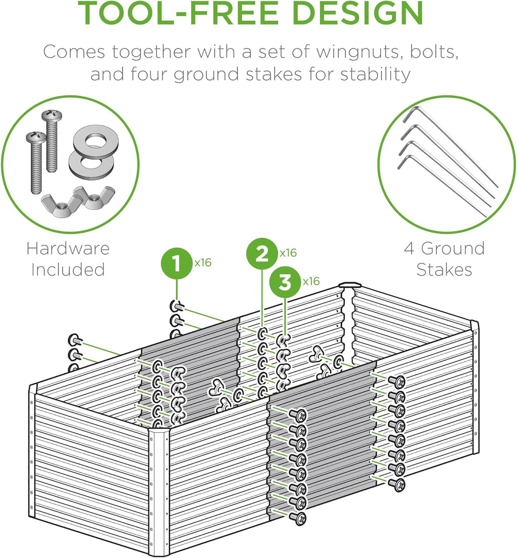 Best Choice Products - Cama de jardín elevada de metal para exteriores, de 4 x 2 pies, caja de macetas de raíces profundas para verduras, flores, hierbas con capacidad de 119 galones, color burdeos