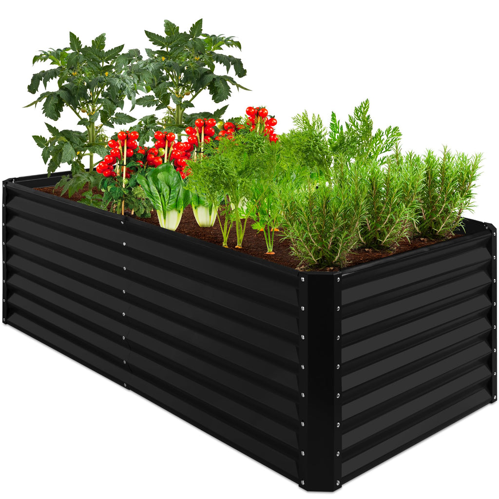 Best Choice Products - Cama de jardín elevada de metal para exteriores, de 4 x 2 pies, caja de macetas de raíces profundas para verduras, flores, hierbas con capacidad de 119 galones, color burdeos