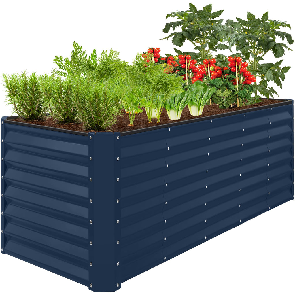 Best Choice Products - Cama de jardín elevada de metal para exteriores, de 4 x 2 pies, caja de macetas de raíces profundas para verduras, flores, hierbas con capacidad de 119 galones, color burdeos
