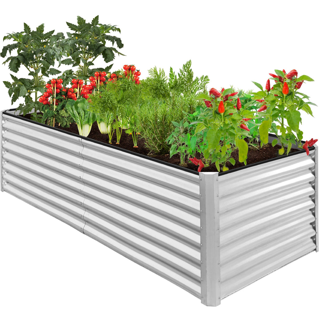 Best Choice Products - Cama de jardín elevada de metal para exteriores, de 8 x 4 x 2 pies, caja para macetas de raíces profundas para verduras, flores, hierbas y suculentas con capacidad de 478
