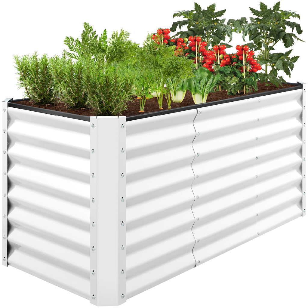 Best Choice Products - Cama de jardín elevada de metal para exteriores, de 4 x 2 pies, caja de macetas de raíces profundas para verduras, flores, hierbas con capacidad de 119 galones, color burdeos