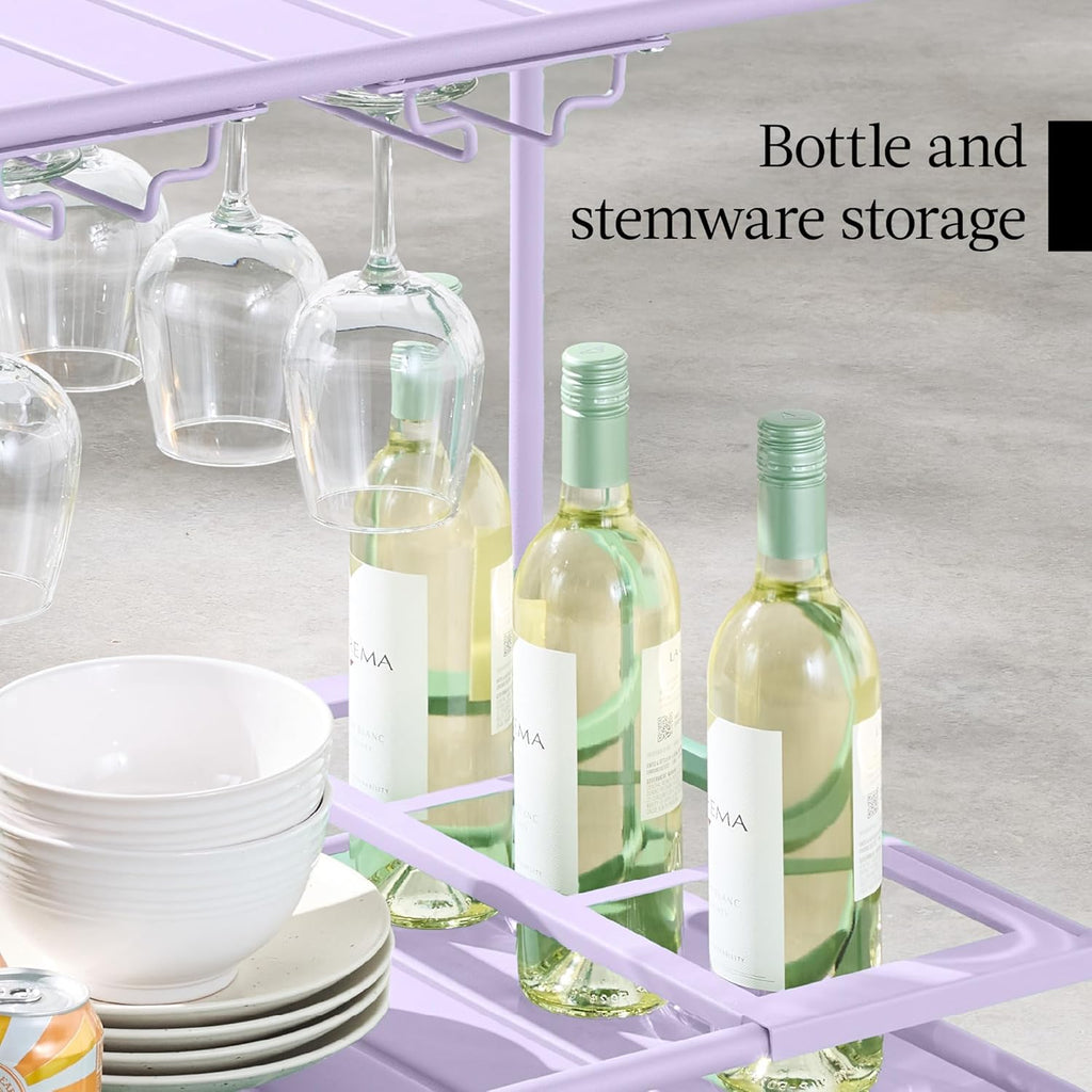 Best Choice Products - Carrito de bar móvil para exteriores, carrito de servicio de bar para el hogar, mesa auxiliar para barbacoa con almacenamiento de 2 niveles, estante para vino, ruedas con