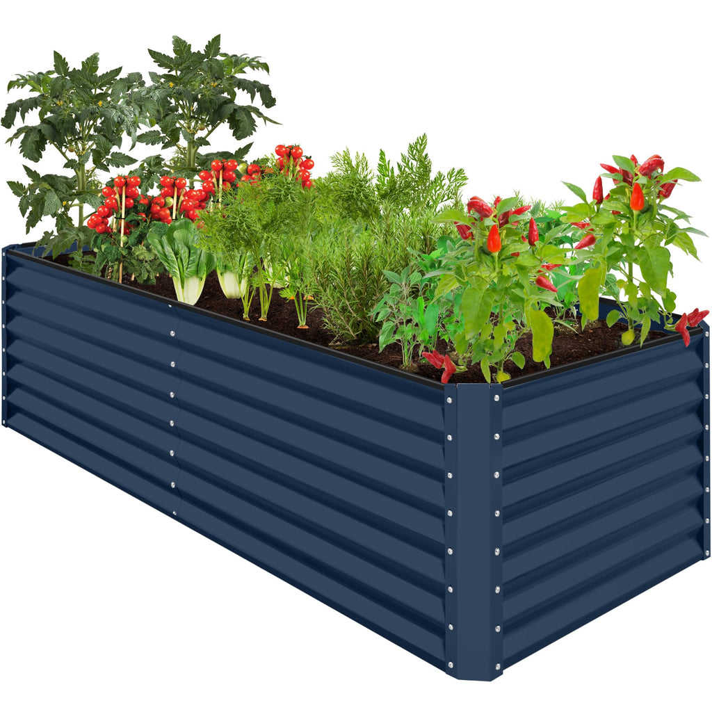 Best Choice Products - Cama de jardín elevada de metal para exteriores, de 8 x 4 x 2 pies, caja para macetas de raíces profundas para verduras, flores, hierbas y suculentas con capacidad de 478