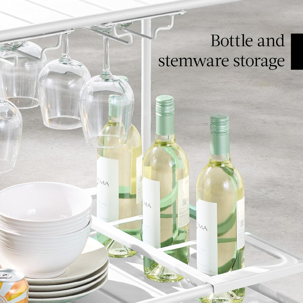 Best Choice Products - Carrito de bar móvil para exteriores, carrito de servicio de bar para el hogar, mesa auxiliar para barbacoa con almacenamiento de 2 niveles, estante para vino, ruedas con