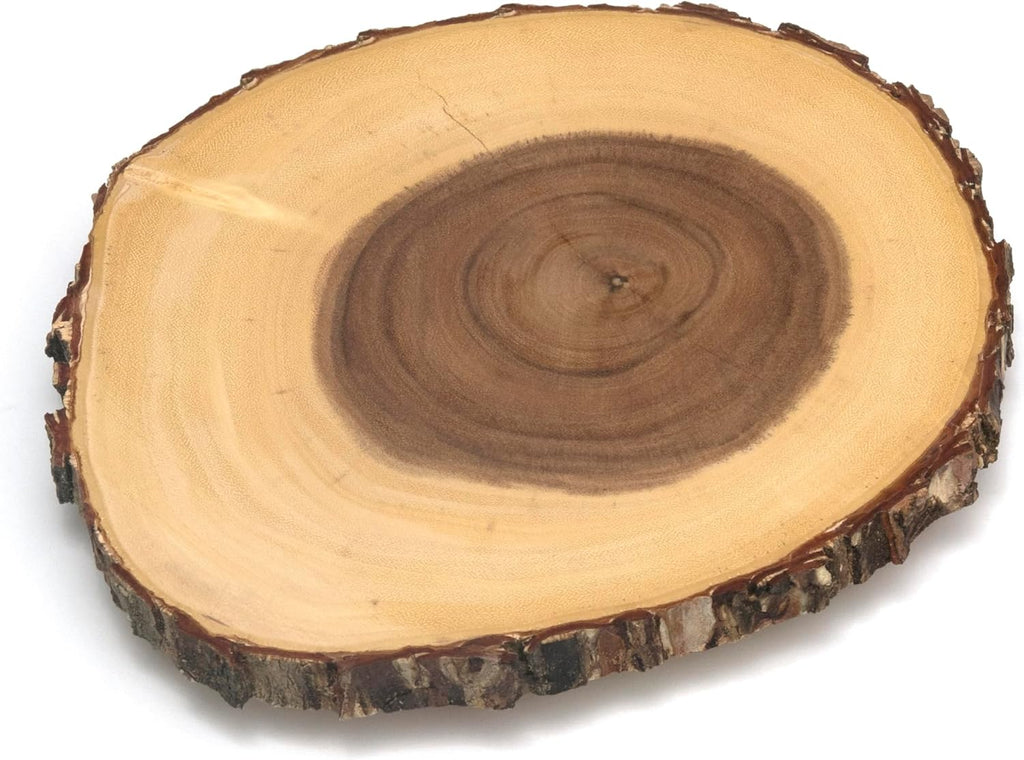Lipper International Servidor de pie para queso, hecho de corteza de acacia, Acacia Tree Bark, 10