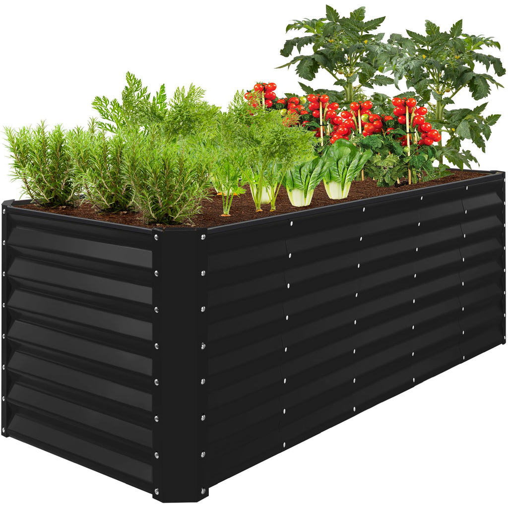 Best Choice Products - Cama de jardín elevada de metal para exteriores, de 4 x 2 pies, caja de macetas de raíces profundas para verduras, flores, hierbas con capacidad de 119 galones, color burdeos