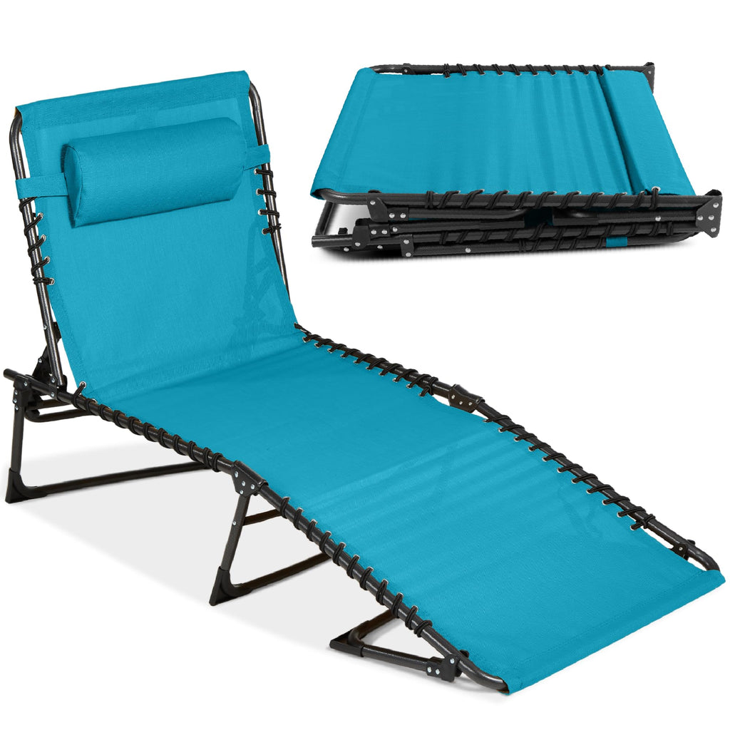 Best Choice Products - Sillón reclinable plegable portátil para césped, con 8 posiciones, asas, capacidad de 300 libras, color rosa oscuro