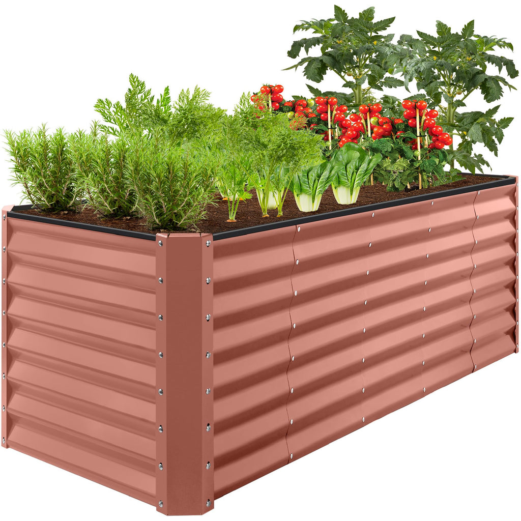 Best Choice Products - Cama de jardín elevada de metal para exteriores, de 4 x 2 pies, caja de macetas de raíces profundas para verduras, flores, hierbas con capacidad de 119 galones, color burdeos