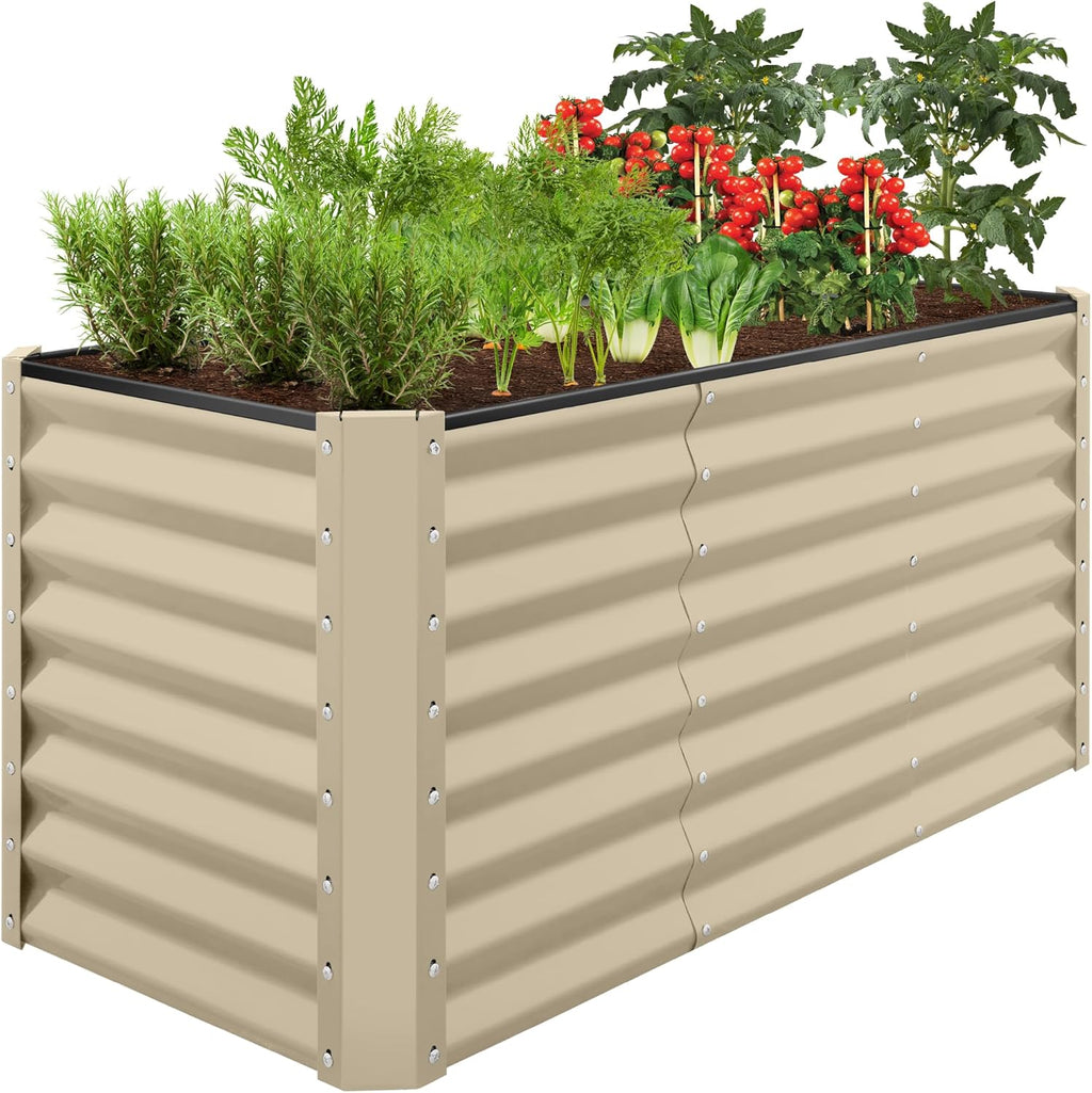 Best Choice Products - Cama de jardín elevada de metal para exteriores, de 4 x 2 x 2 pies, caja para macetas de raíces profundas para verduras, flores, hierbas con capacidad de 119 galones, color