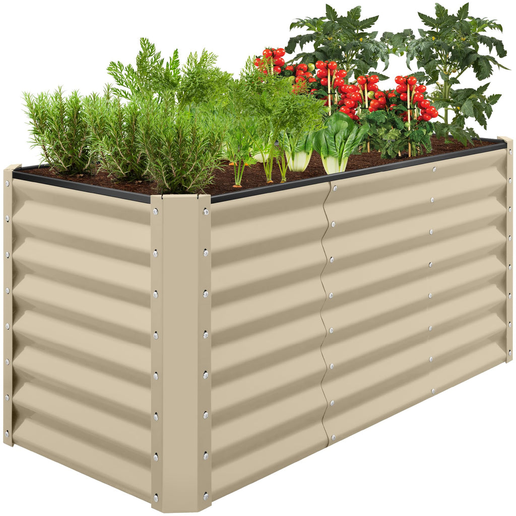 Best Choice Products - Cama de jardín elevada de metal para exteriores, de 4 x 2 pies, caja de macetas de raíces profundas para verduras, flores, hierbas con capacidad de 119 galones, color burdeos