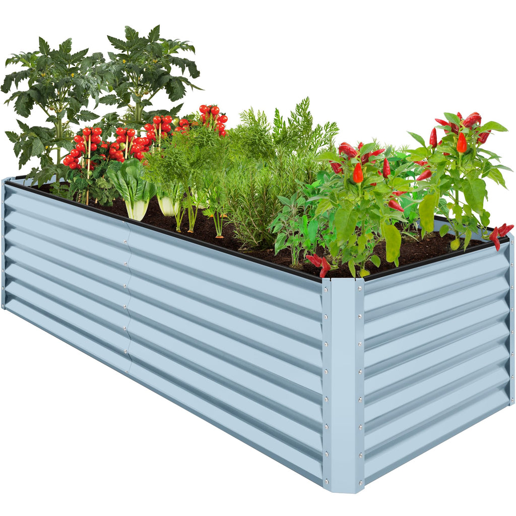 Best Choice Products - Cama de jardín elevada de metal para exteriores, de 8 x 4 x 2 pies, caja para macetas de raíces profundas para verduras, flores, hierbas y suculentas con capacidad de 478
